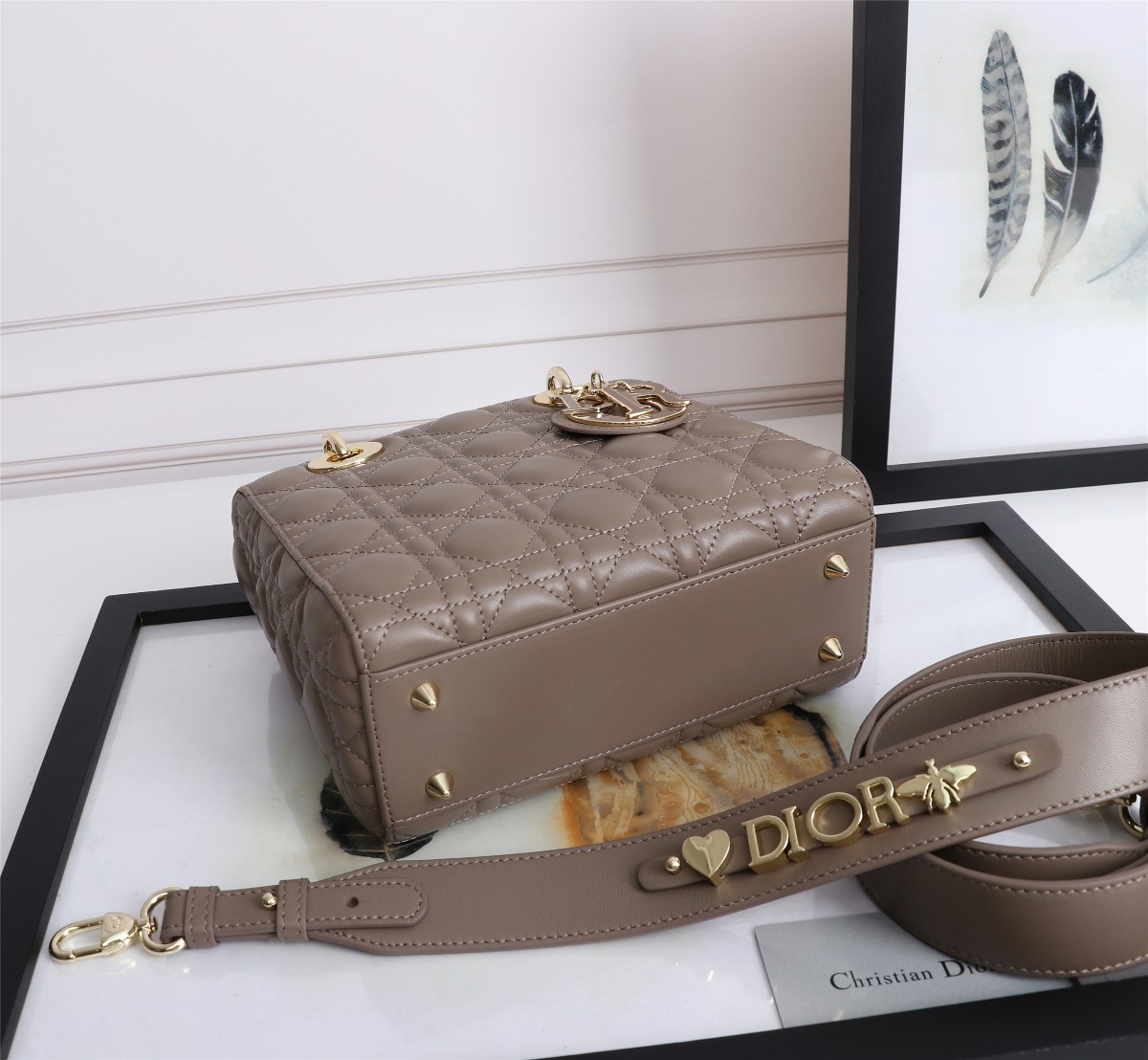 Small Lady Dior My ABCDior Bag Khaki Cannage Lambskin